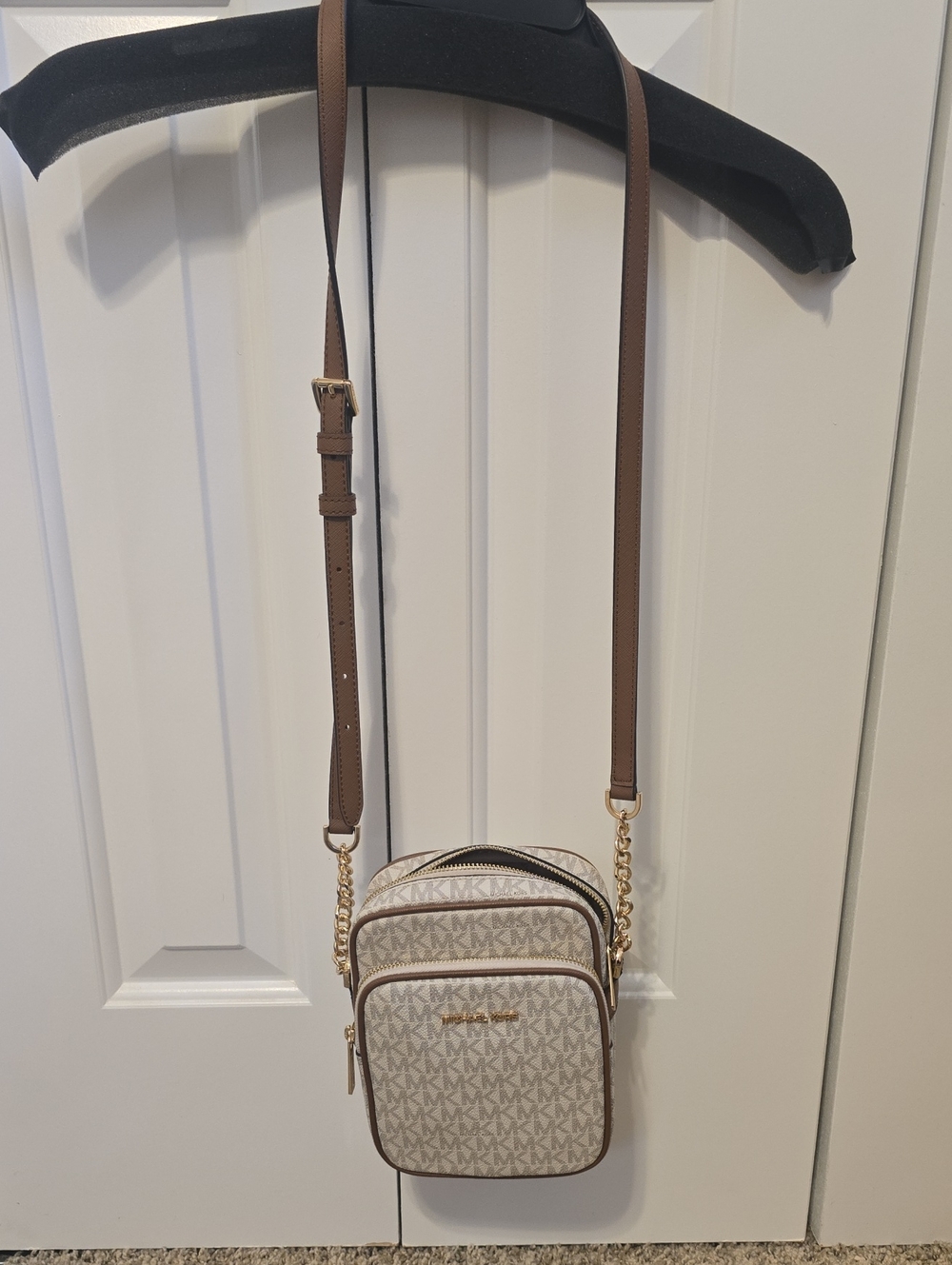 Michael Kors Beige Logo Crossbody Bag
